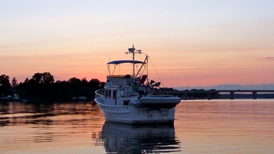 Transom mounted davits